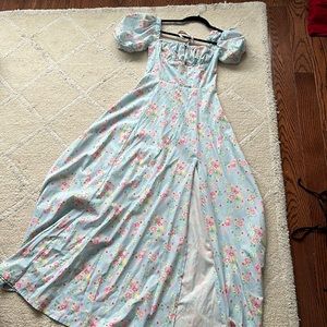 Long floral dress with slit